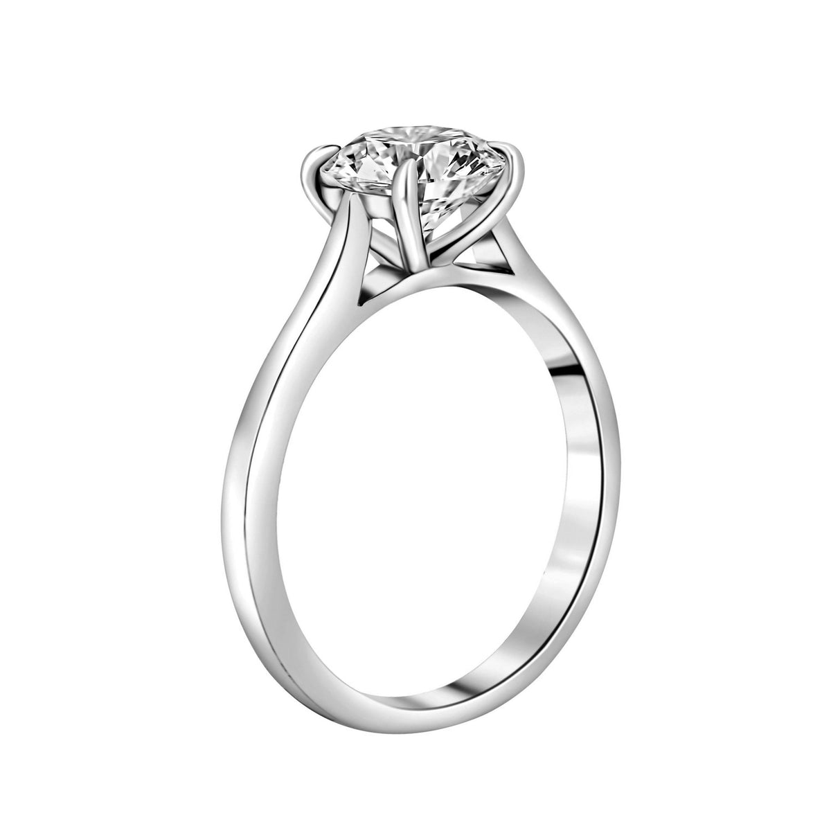 Lab grown platinum 1.50ct D VVS2 IGI round diamond ring