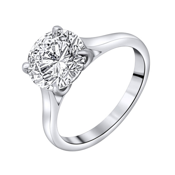 Lab grown platinum 3.00ct D VVS2 IGI round diamond ring