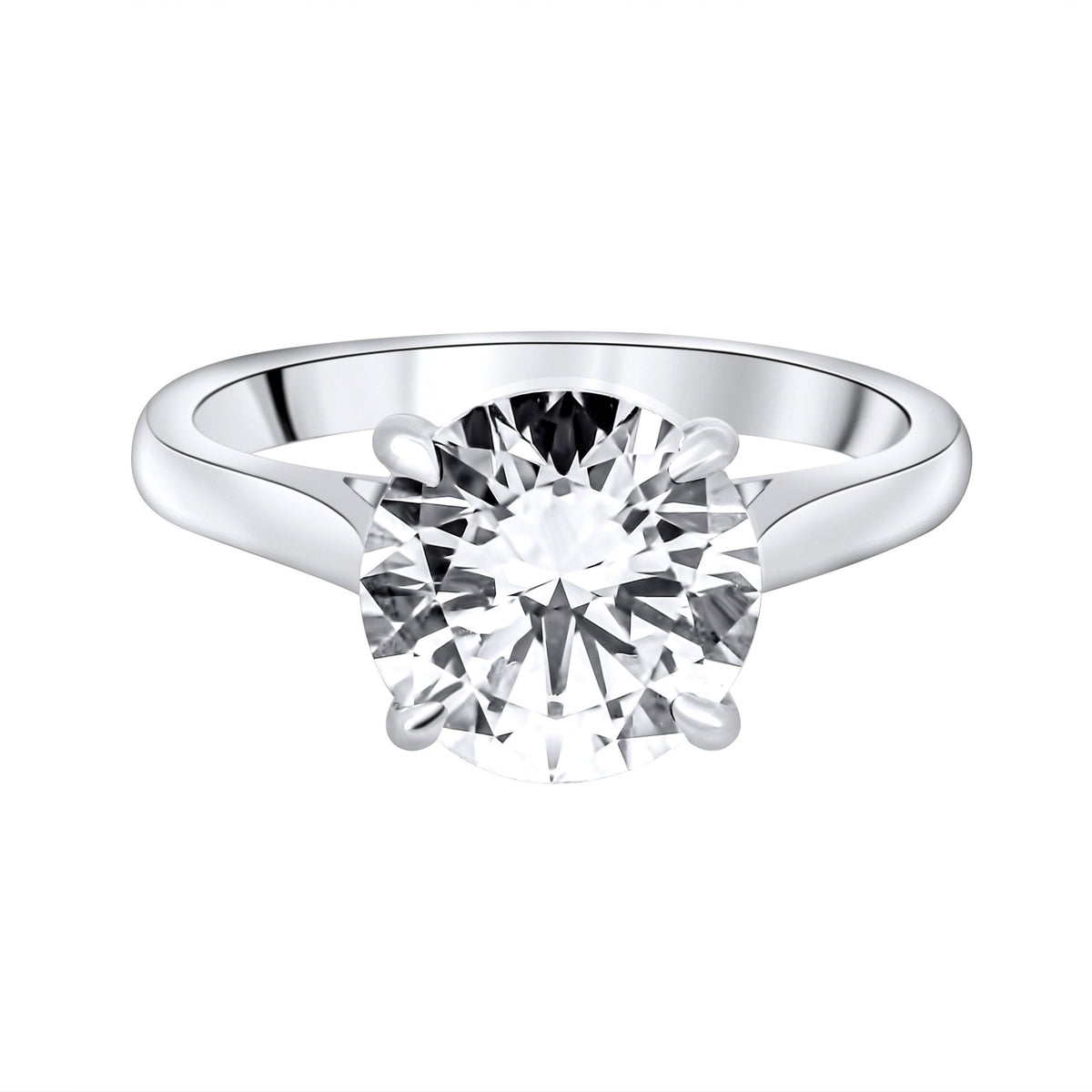 Lab grown platinum 3.00ct D VVS2 IGI round diamond ring