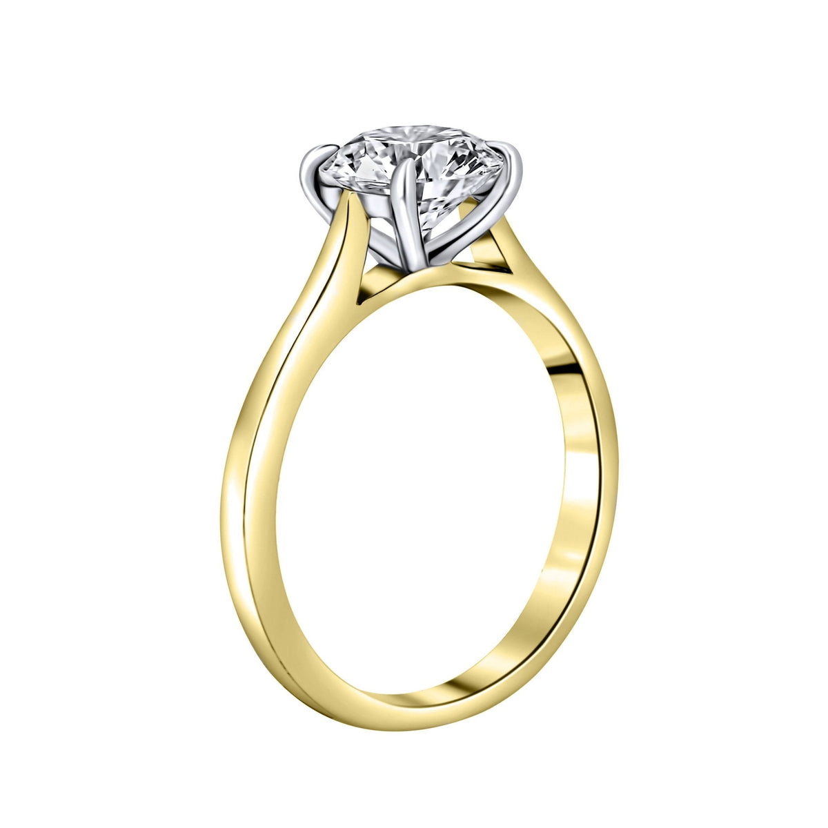 Lab grown 18ct yellow gold 1.50ct D VVS2 IGI round diamond ring