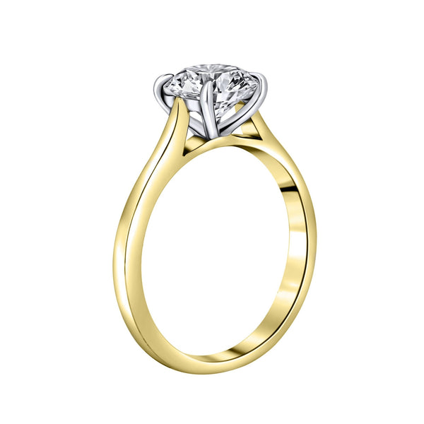 Lab grown 18ct yellow gold 1.50ct D VVS2 IGI round diamond ring