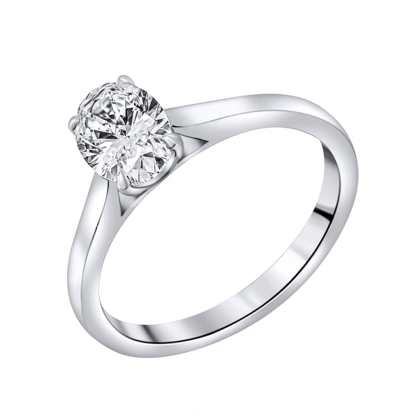 Preowned platinum 1.01ct G VS1 EDR oval cut diamond ring