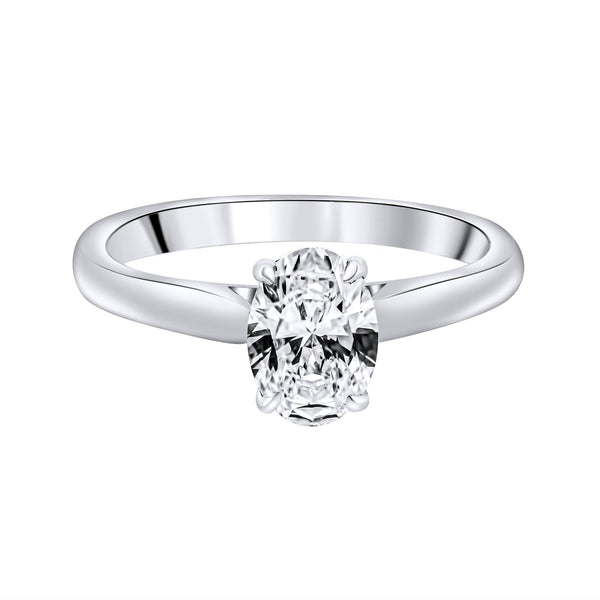 Preowned platinum 1.01ct G VS1 EDR oval cut diamond ring