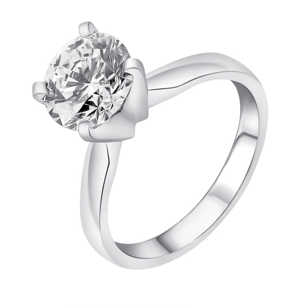 Lab grown platinum 3.01ct D VVS2 IGI round diamond ring