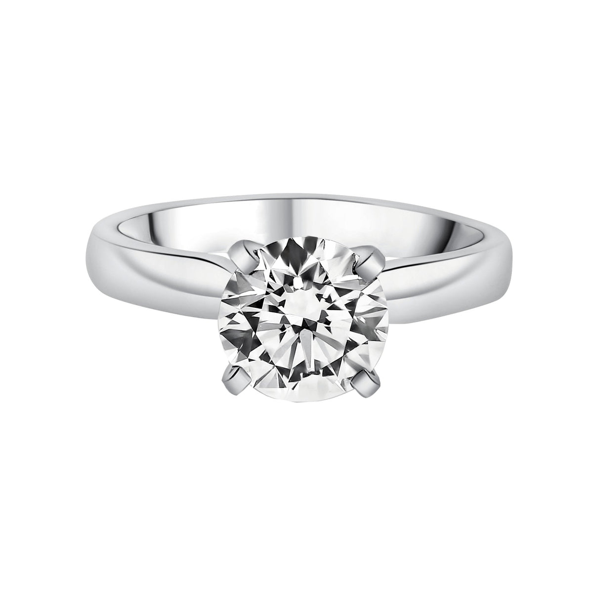 Lab grown platinum 3.01ct D VVS2 IGI round diamond ring