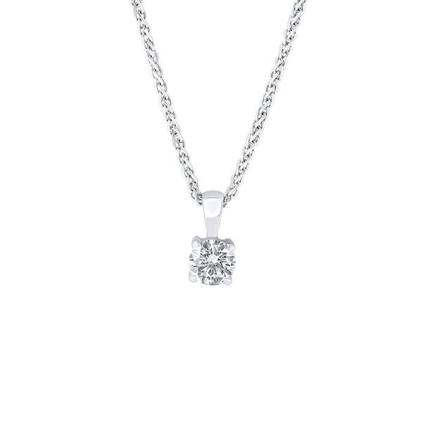 Platinum 0.40ct F VS2 GIA round brilliant cut diamond pendant