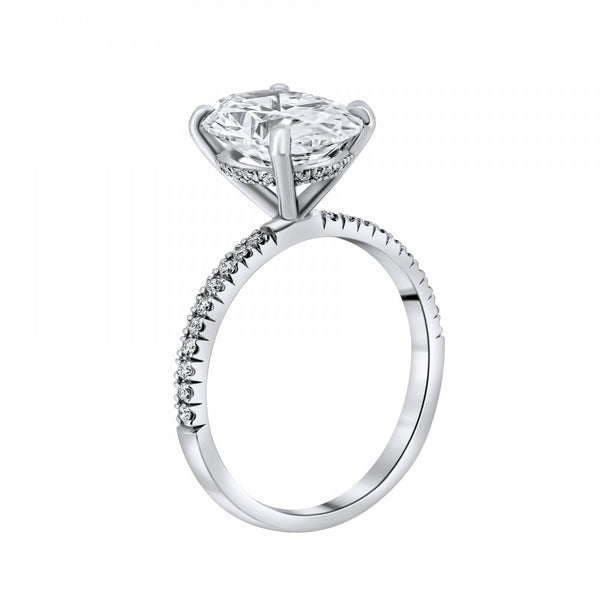 Lab grown platinum 3.01ct D VVS2 IGI oval cut diamond ring