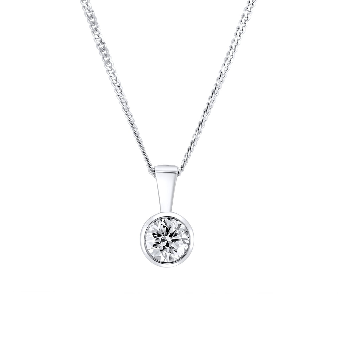 Platinum 0.33ct F VS2 GIA round brilliant cut diamond pendant
