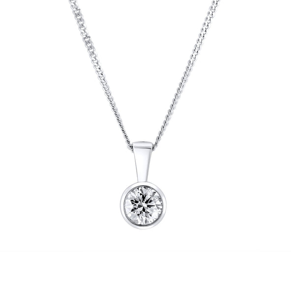 Platinum 0.33ct F VS2 GIA round brilliant cut diamond pendant