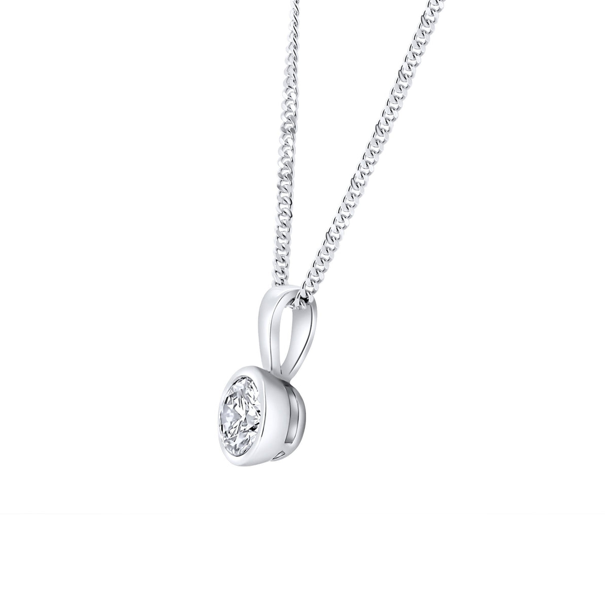 Platinum 0.33ct F Vs2 Gia Round Brilliant Cut Diamond Pendant