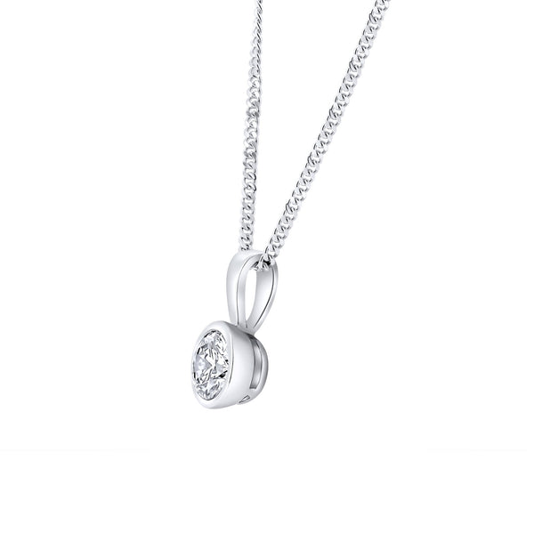 Platinum 0.33ct F Vs2 Gia Round Brilliant Cut Diamond Pendant