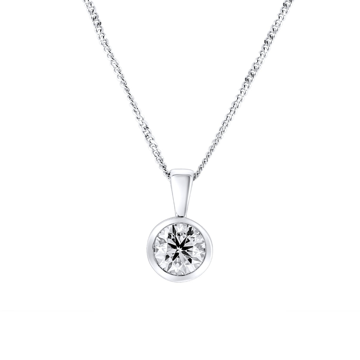 18ct white gold 0.50ct F VS2 GIA round brilliant diamond pendant