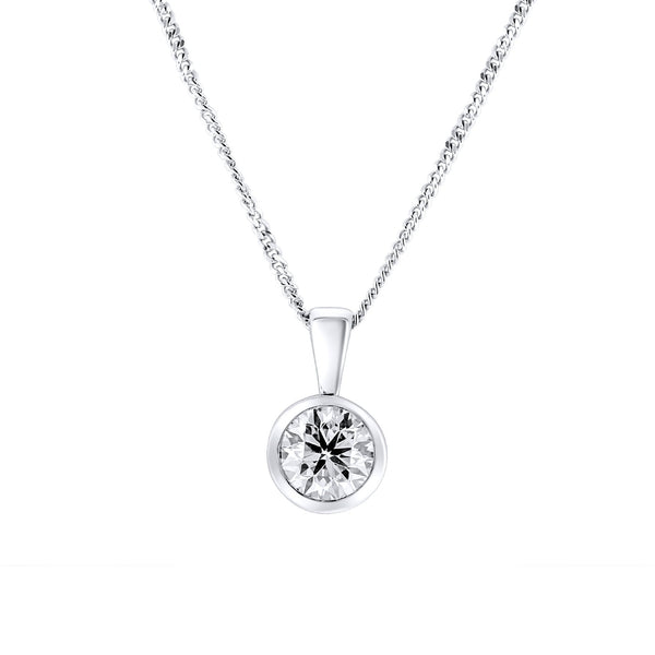 18ct white gold 0.50ct F VS2 GIA round brilliant diamond pendant