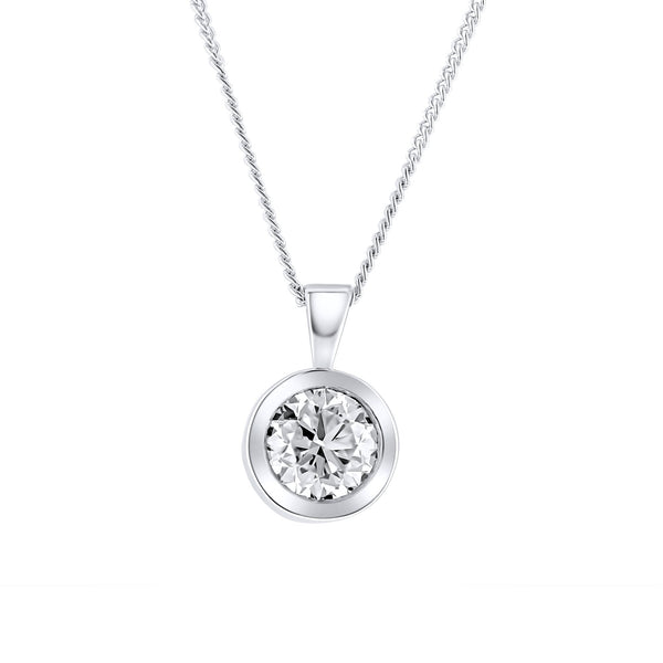 Platinum 1.02ct F VS2 GIA round brilliant cut diamond pendant