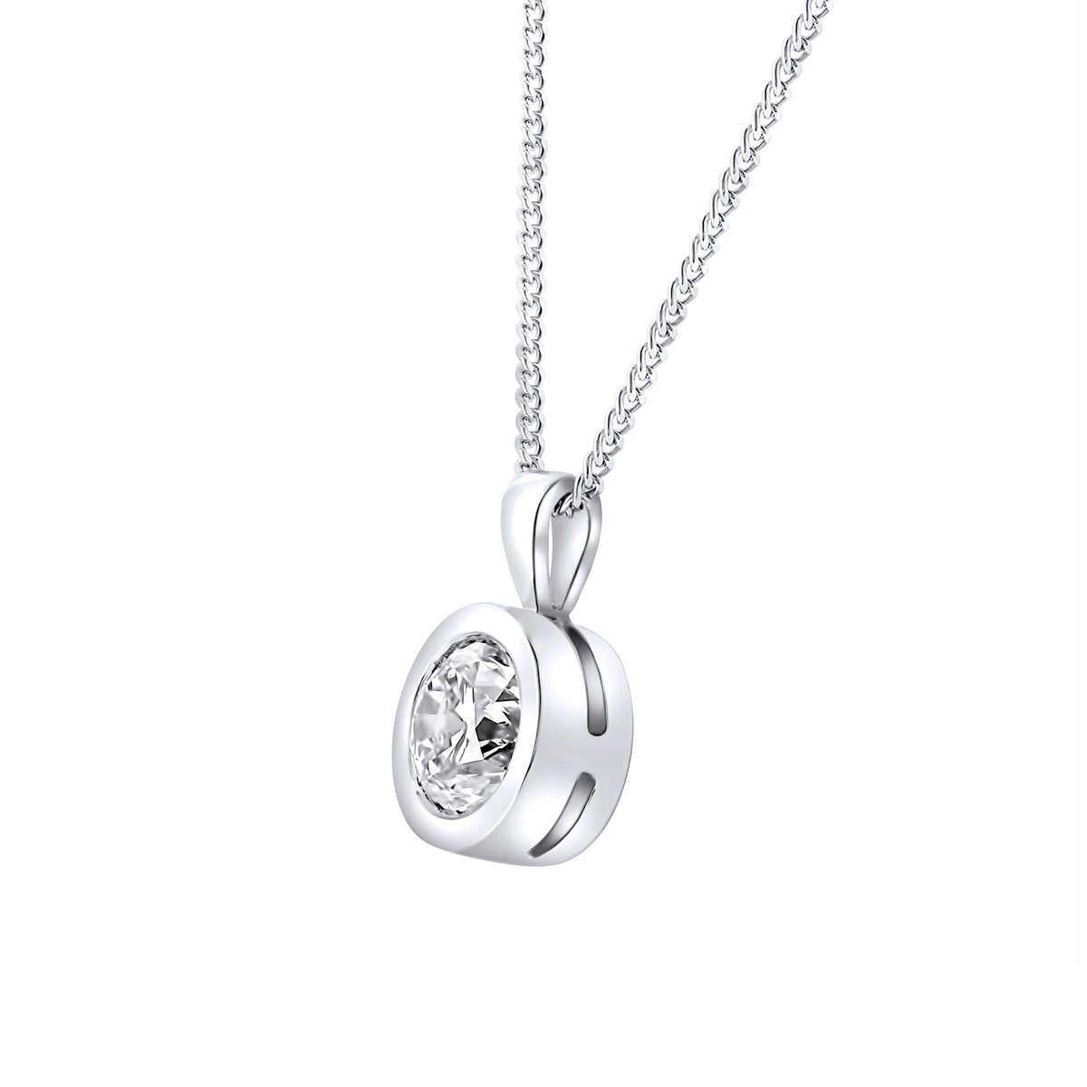 Platinum 1.02ct F VS2 GIA round brilliant cut diamond pendant