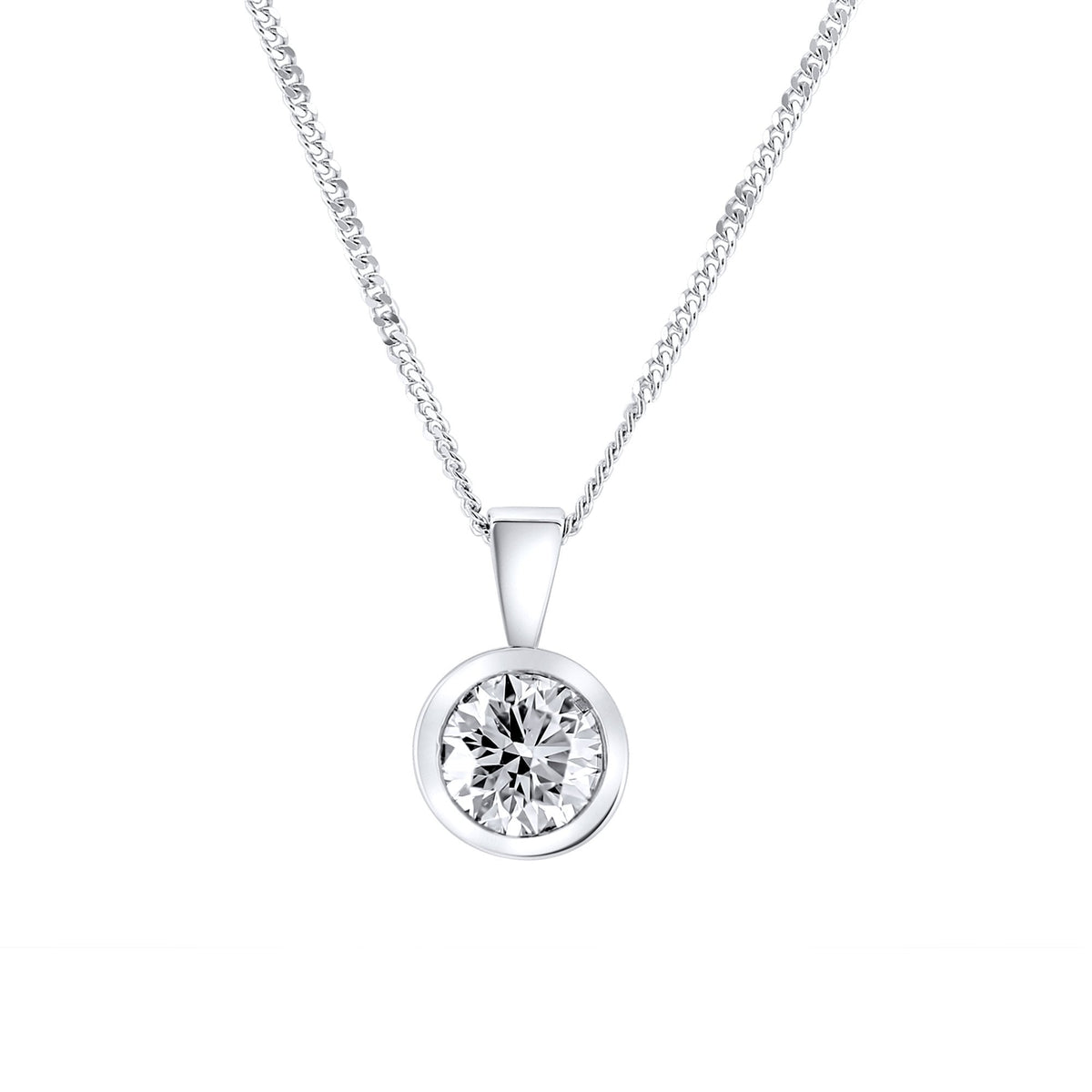 Platinum 0.70ct F VS2 GIA round brilliant diamond pendant