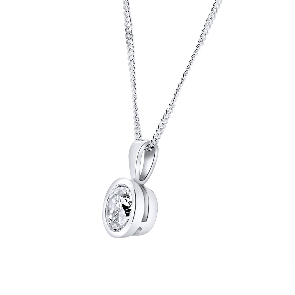 Platinum 0.70ct F VS2 GIA round brilliant diamond pendant