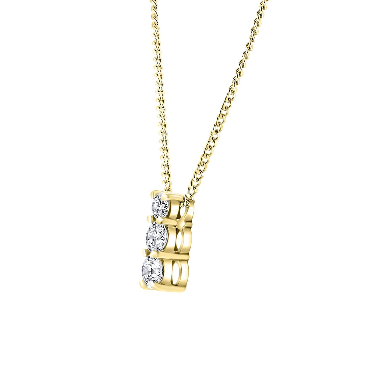 18ct yellow gold 0.33ct round brilliant diamond trilogy pendant