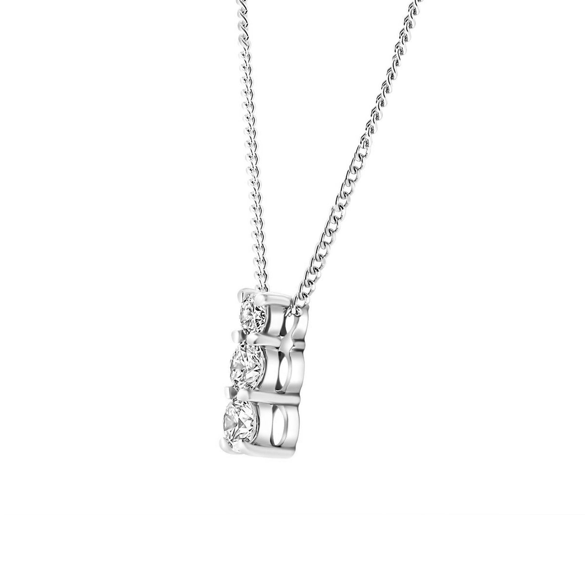 Platinum 0.50ct round brilliant cut diamond trilogy pendant