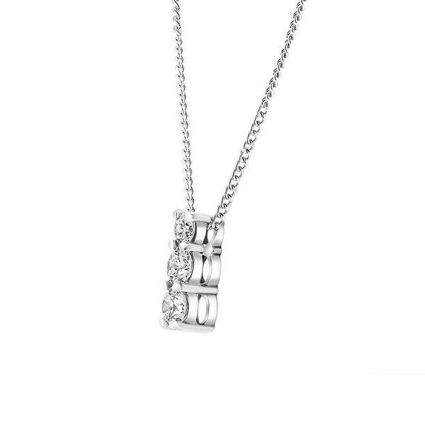 Platinum 0.50ct round brilliant cut diamond trilogy pendant