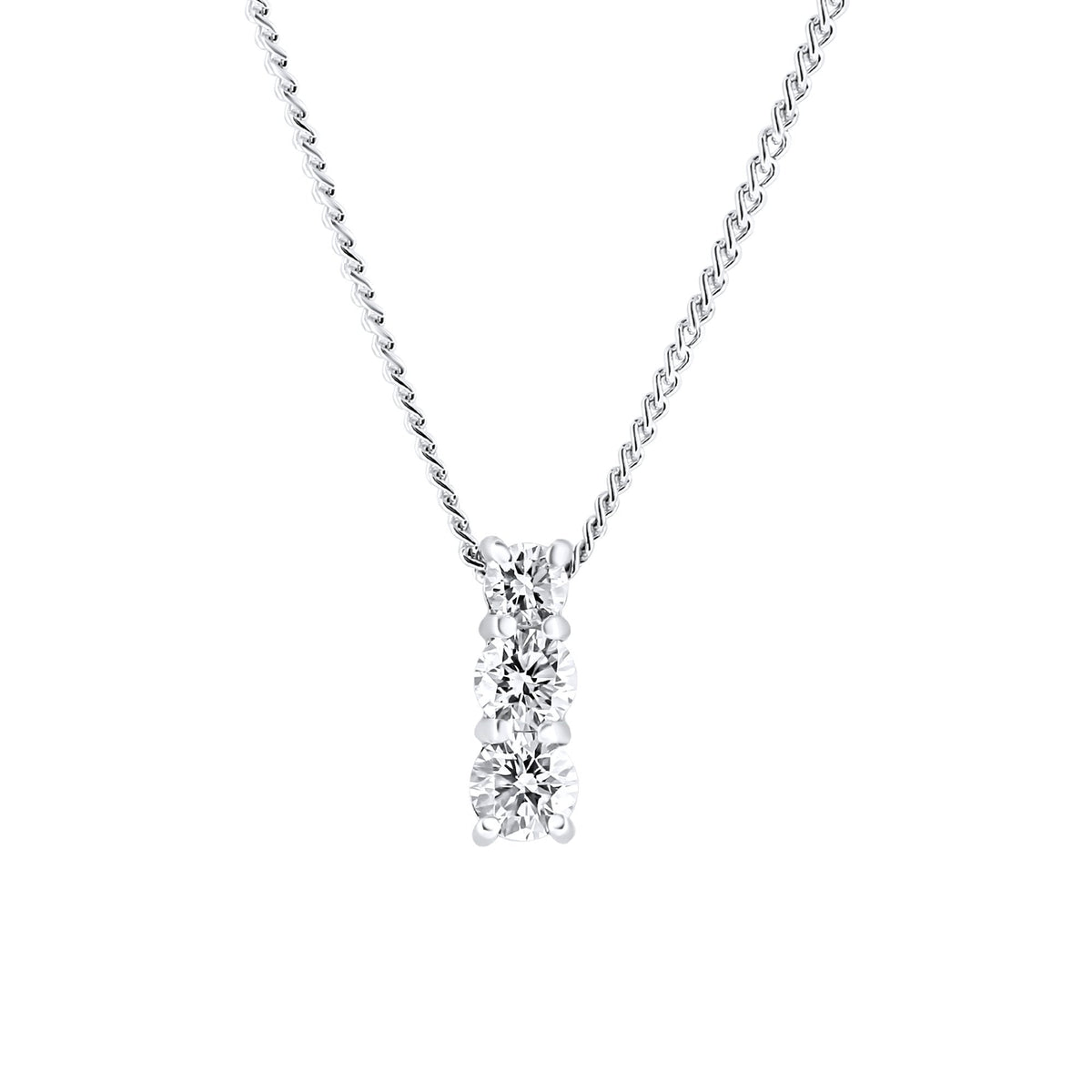 Platinum 0.33ct round brilliant cut diamond trilogy pendant