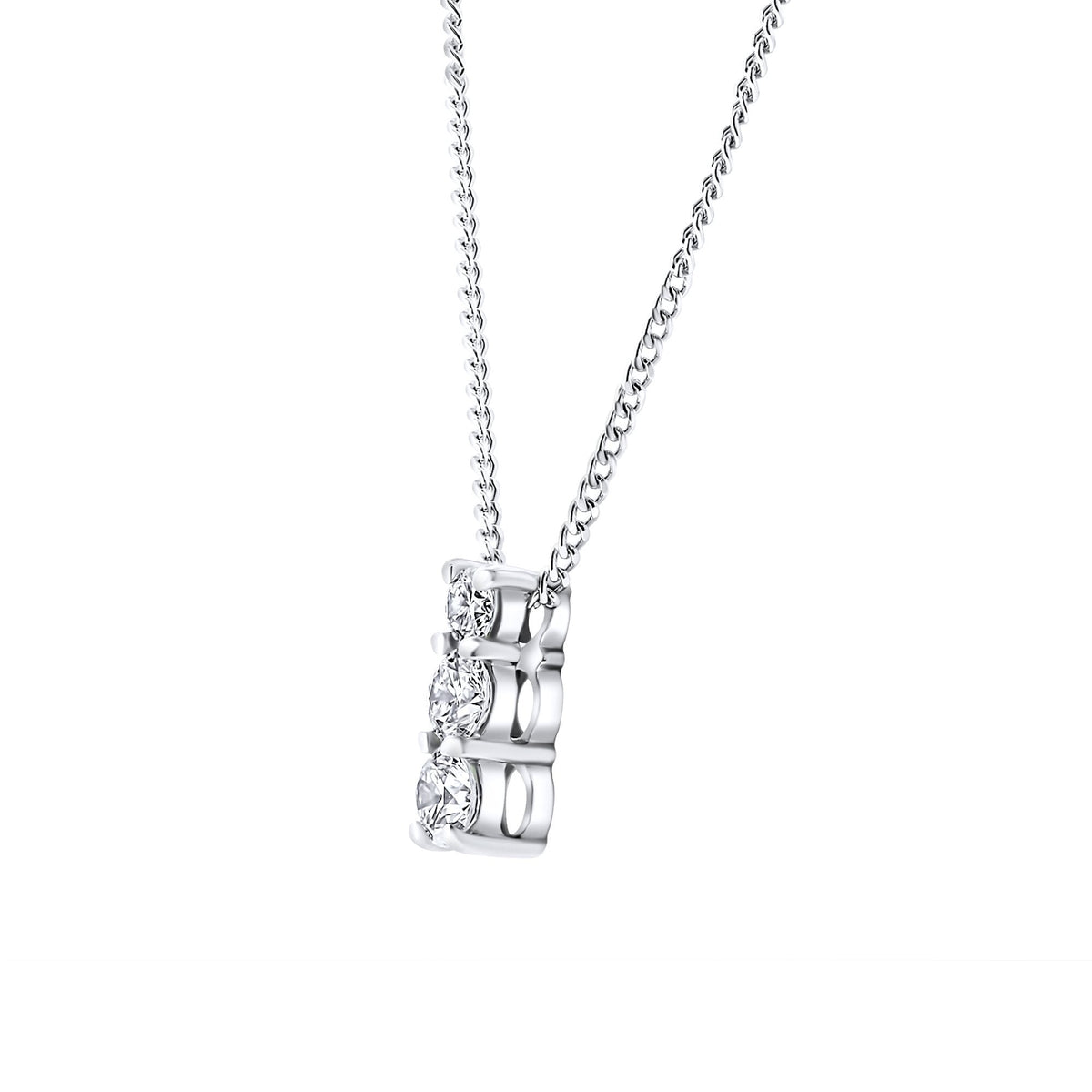Platinum 0.33ct round brilliant cut diamond trilogy pendant