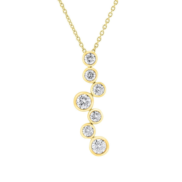 18ct yellow gold 1.06ct diamond drop pendant