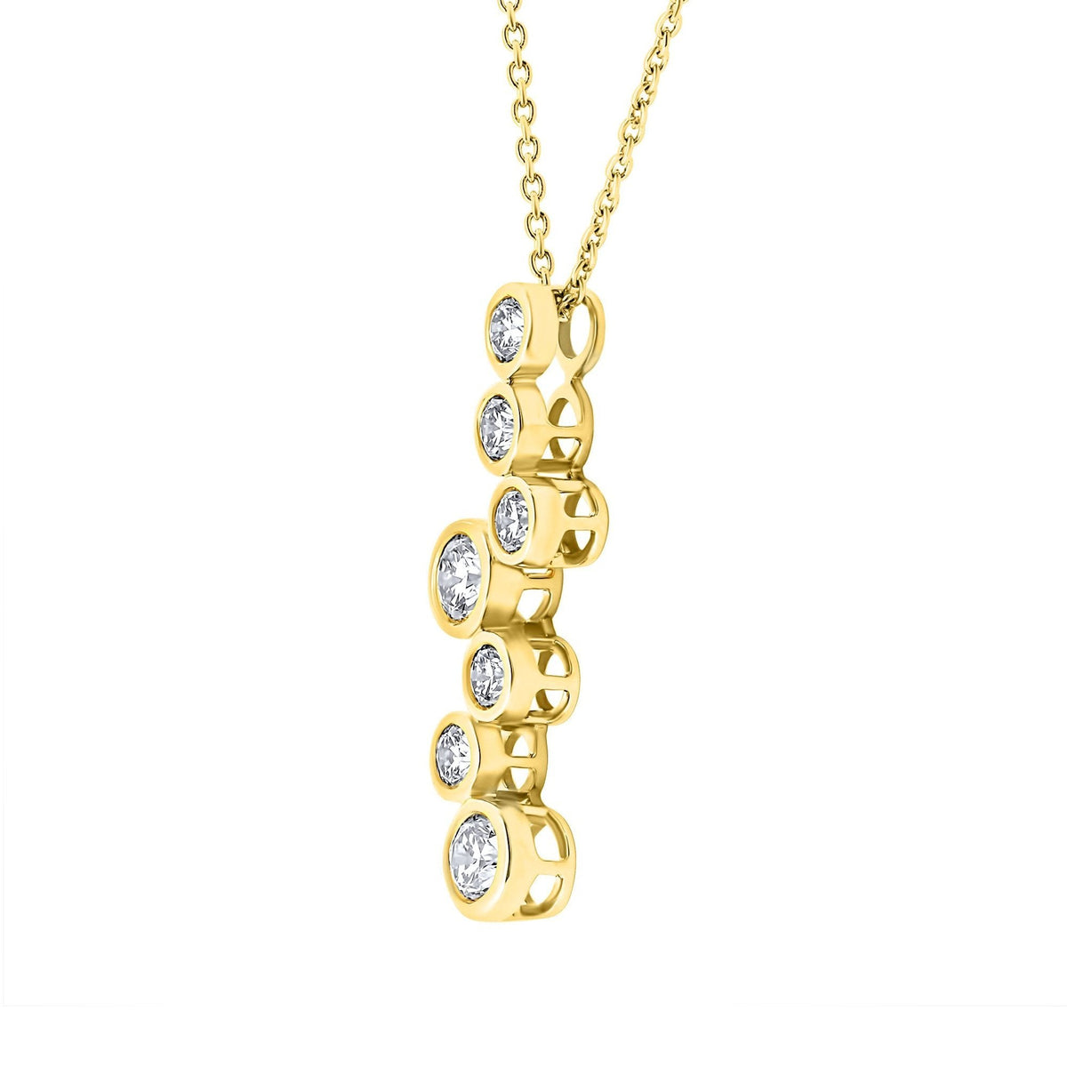 18ct yellow gold 1.06ct diamond drop pendant
