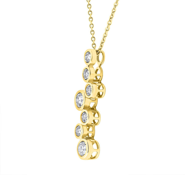 18ct yellow gold 1.06ct diamond drop pendant