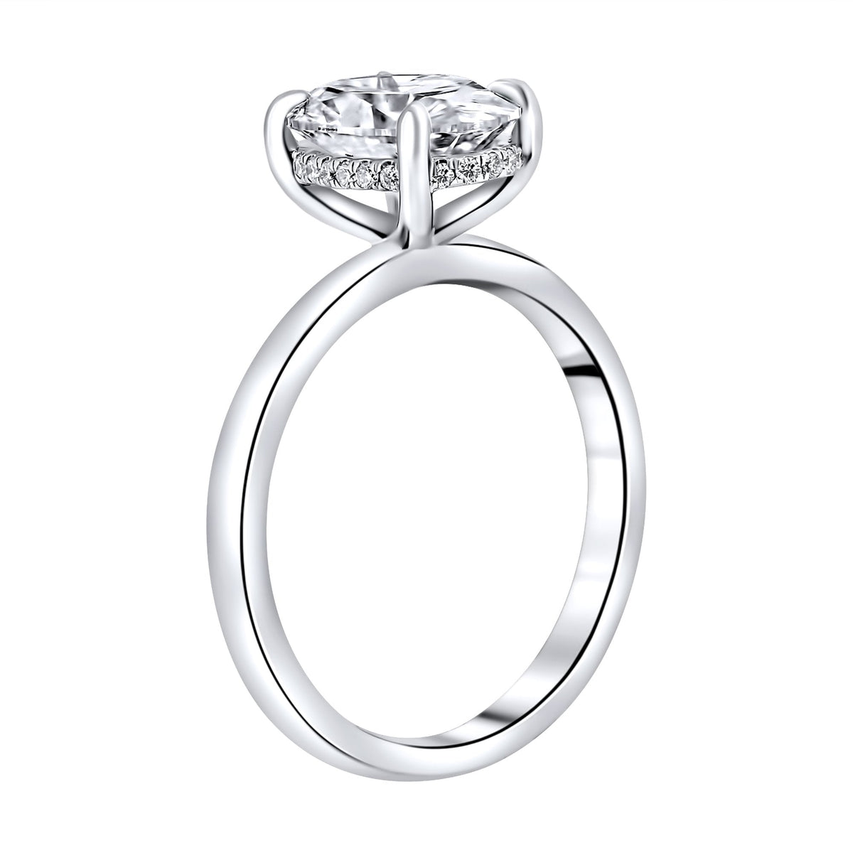 Lab grown platinum 2.05ct D VVS2 IGI oval cut diamond ring