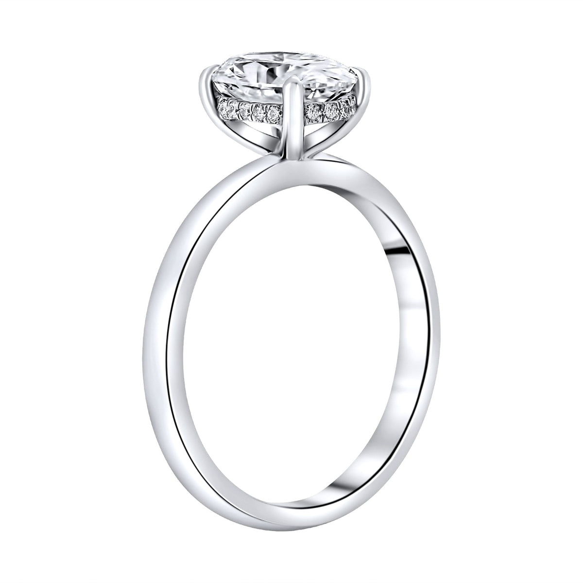 Lab grown platinum 1.56ct D VVS2 IGI oval cut diamond ring
