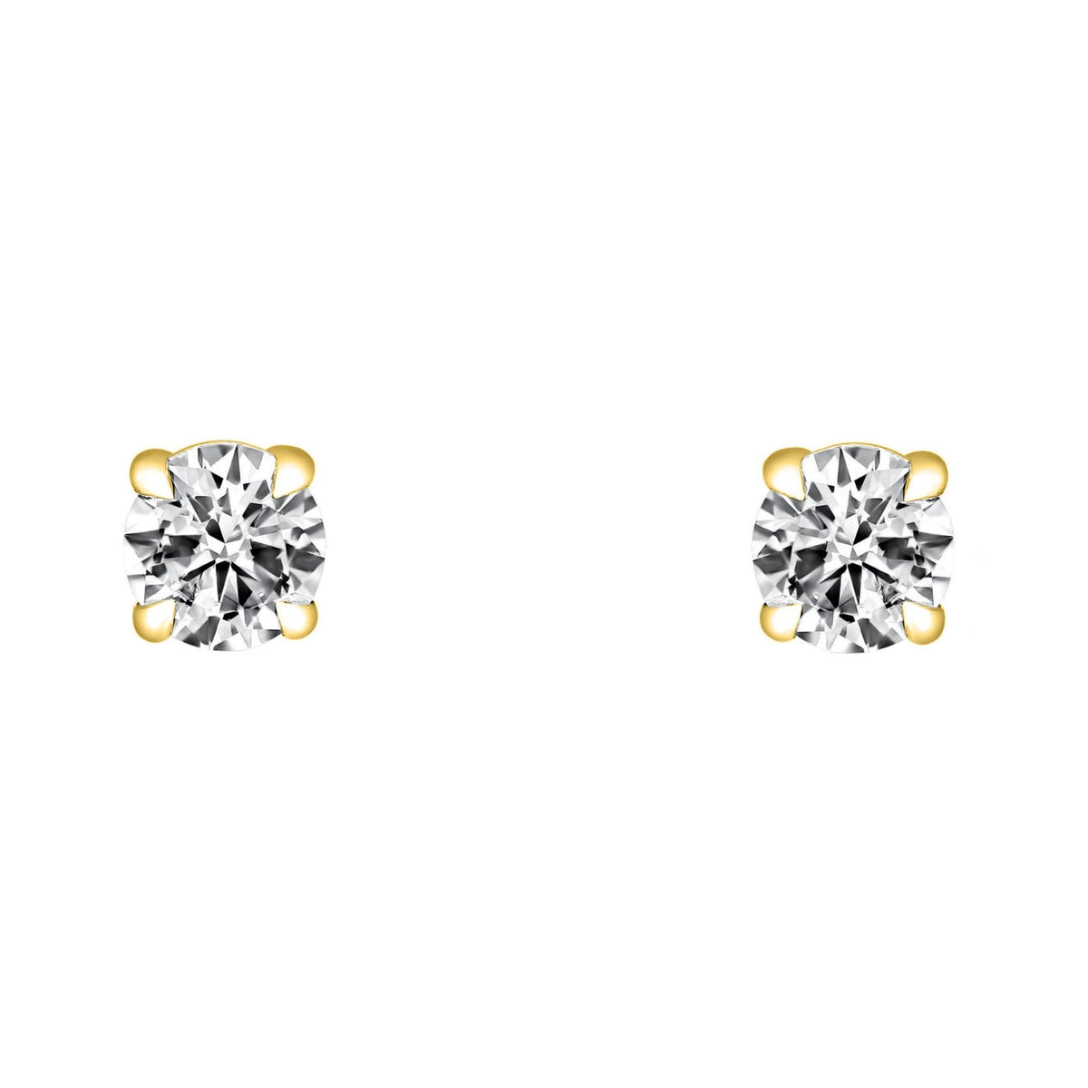 Lab grown 18ct yellow gold 0.60ct D VVS2 round diamond earrings