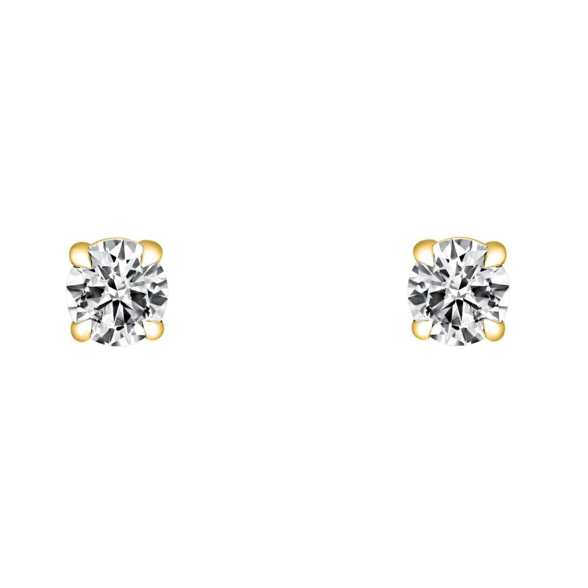 Lab grown 18ct yellow gold 0.62ct D VVS2 round diamond earrings