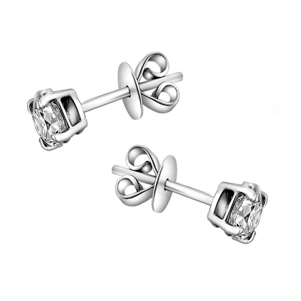Lab grown platinum 1.22ct D VVS2 IGI round diamond earrings