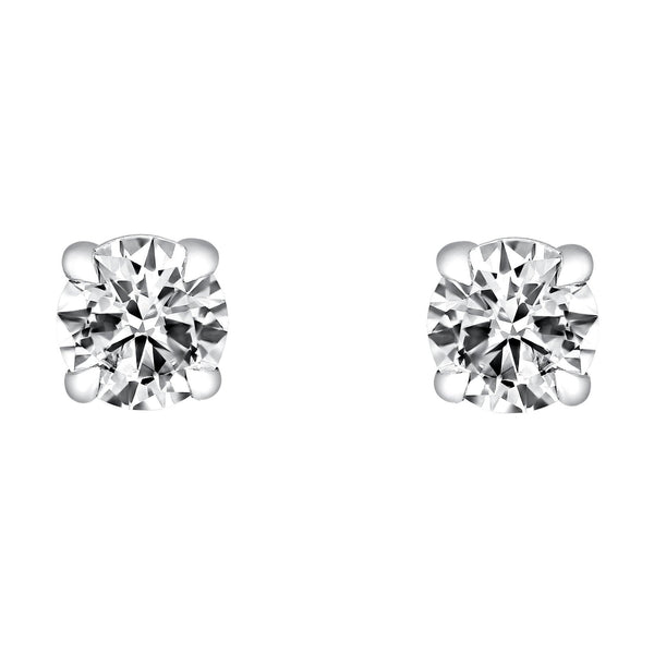 Lab grown platinum 4.00ct D VVS2 IGI round diamond earrings