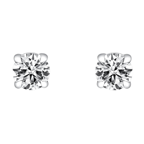Lab grown platinum 3.00ct D VS1 IGI round diamond earrings