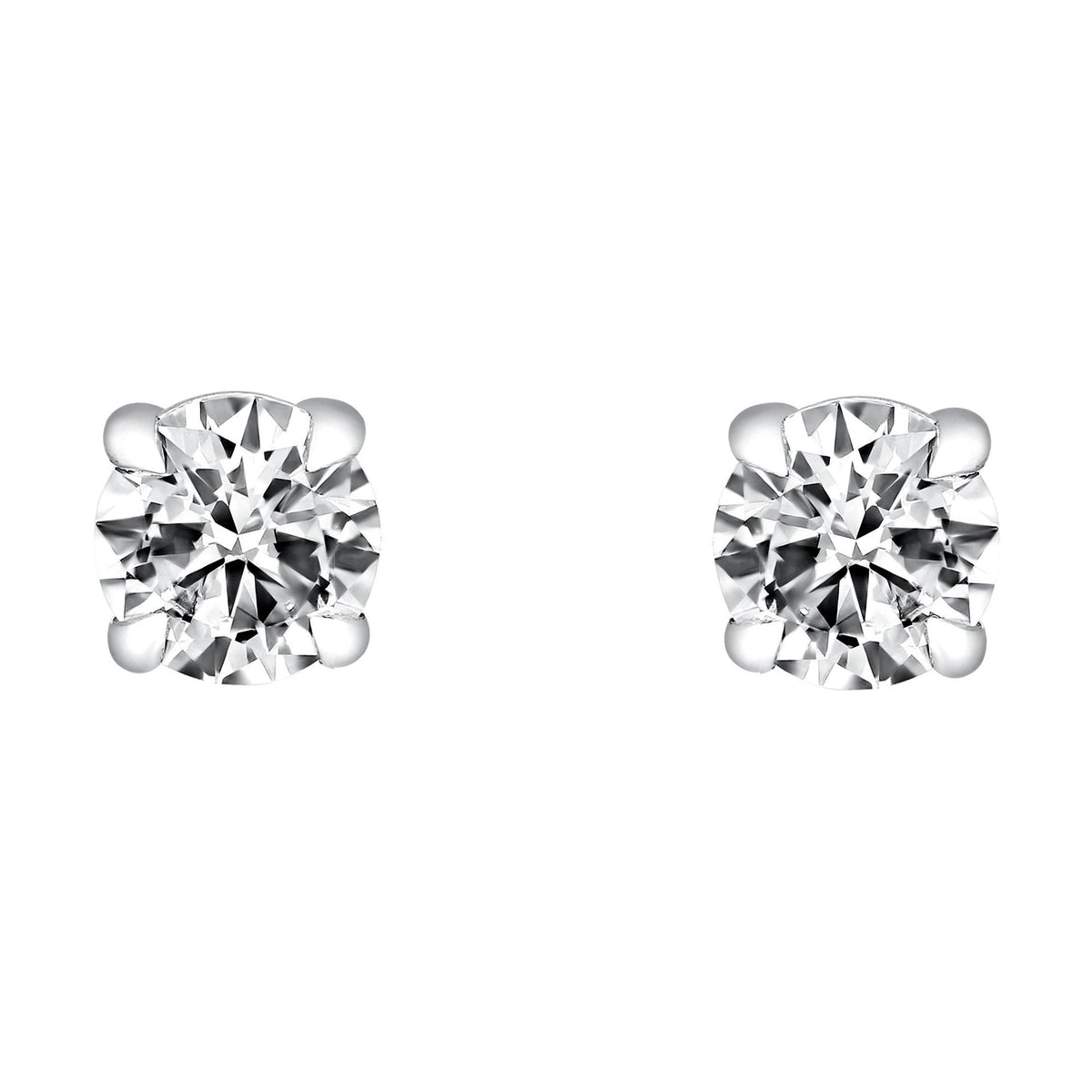 Lab grown platinum 4.00ct D VS1 IGI round diamond earrings
