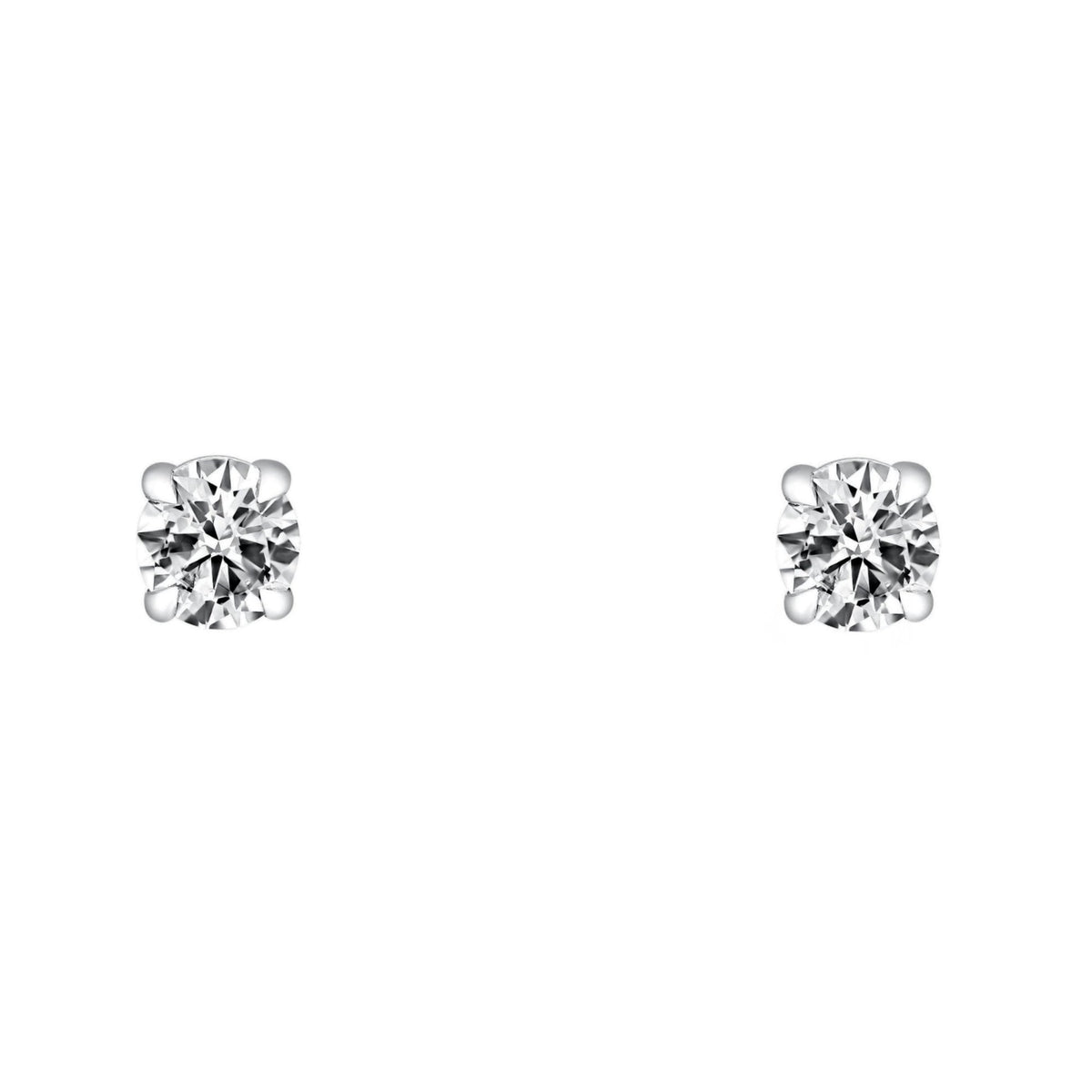 Platinum 0.30ct round brilliant cut diamond stud earrings