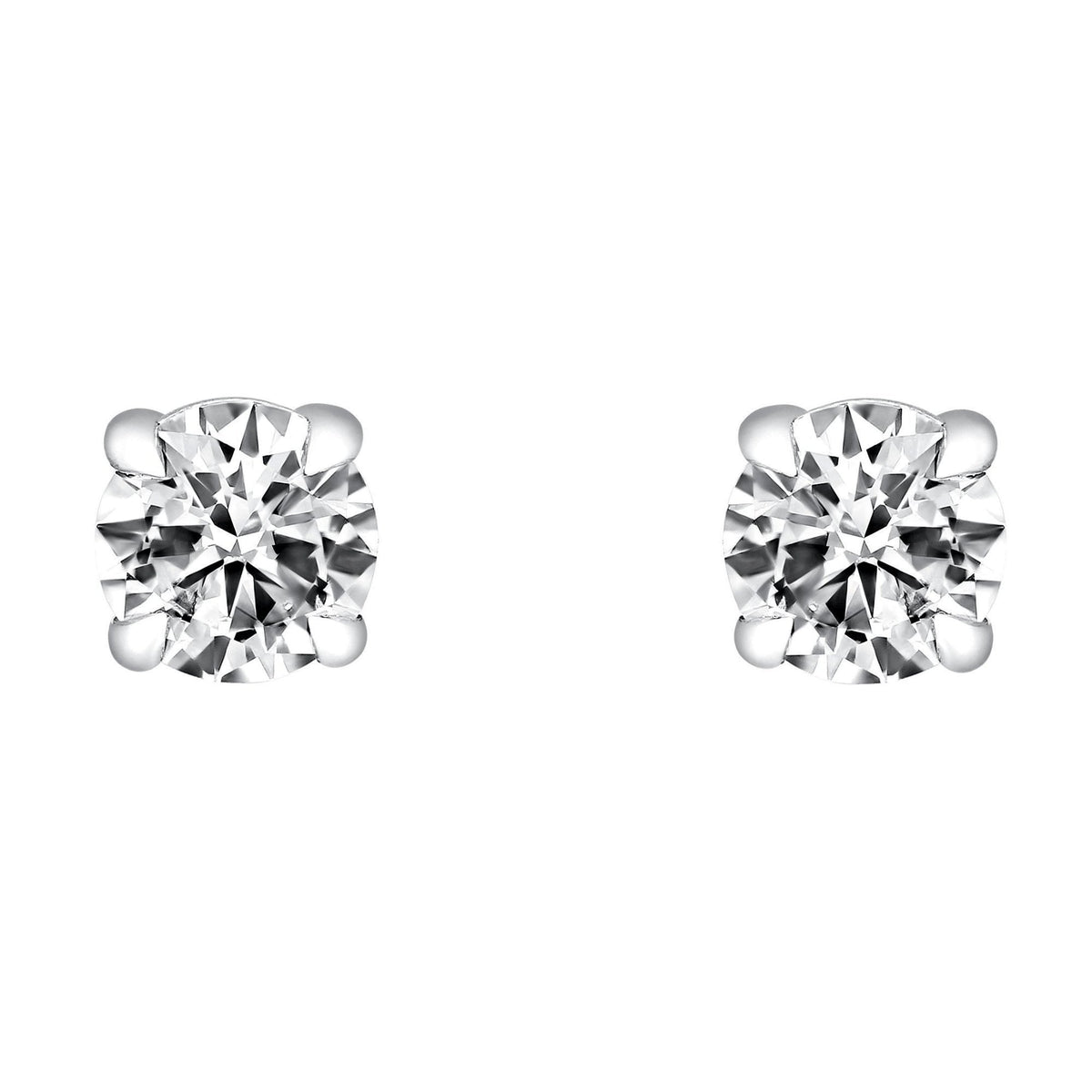 Platinum 3.05ct F SI1 GIA round brilliant diamond stud earrings