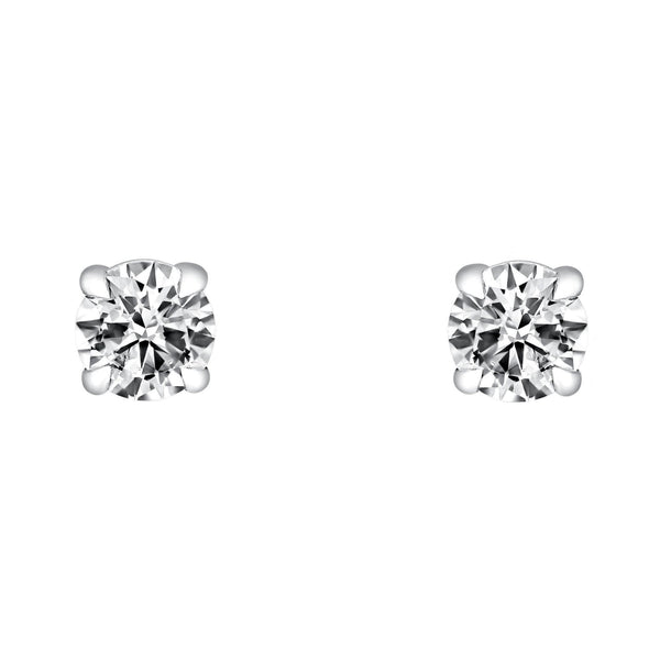 Platinum 1.00ct F VS2 GIA round brilliant diamond stud earrings
