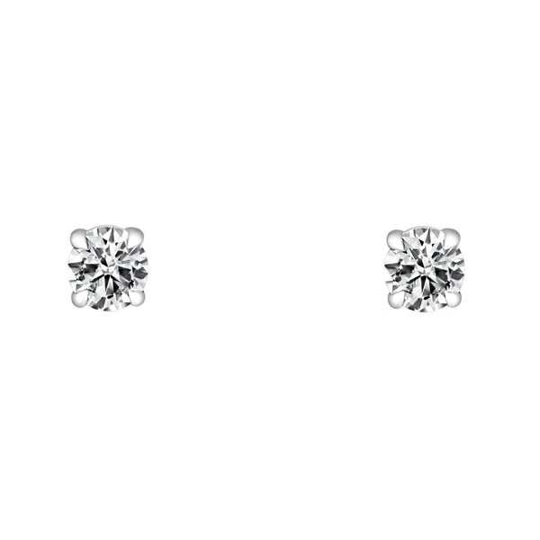 Platinum 0.40ct F VS2 GIA round brilliant diamond stud earrings