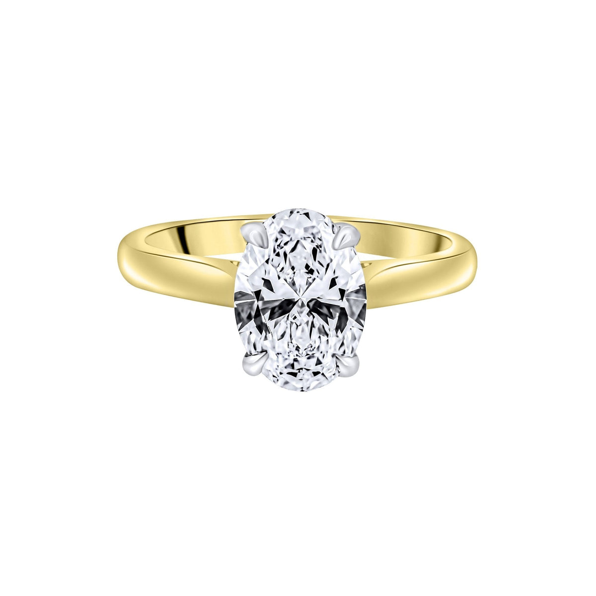 Lab Grown 18ct Yellow Gold 2.00ct D Vvs2 Igi Oval Diamond Ring