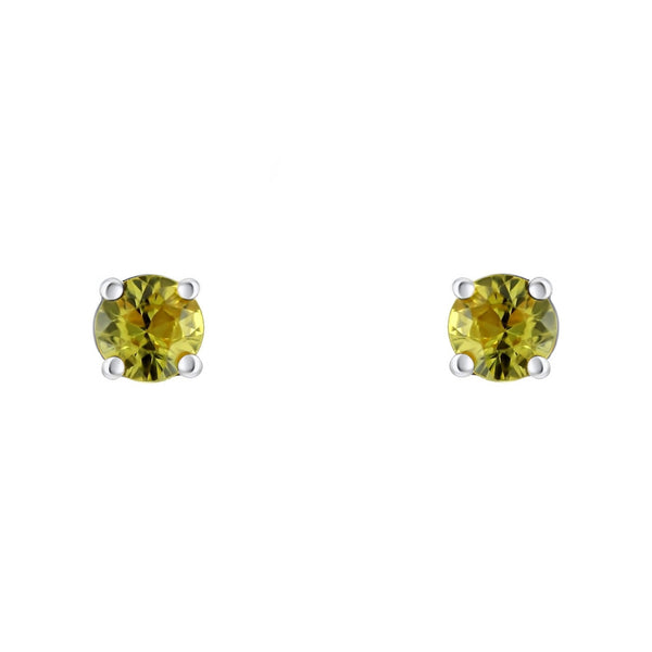 Platinum 5mm x 5mm yellow sapphire stud earrings