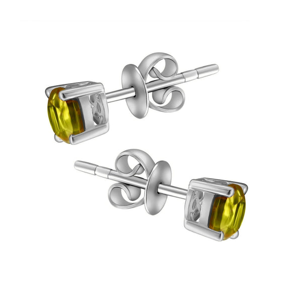 Platinum 5mm x 5mm yellow sapphire stud earrings