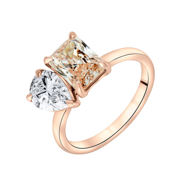 LG 18ct rose gold 2.01ct pink diamond & 1.05ct diamond ring