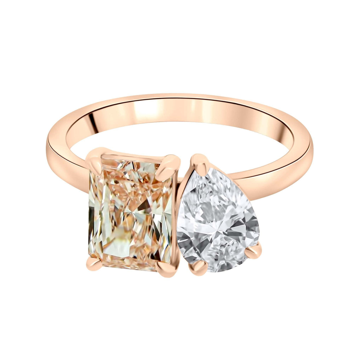 LG 18ct rose gold 2.01ct pink diamond & 1.05ct diamond ring