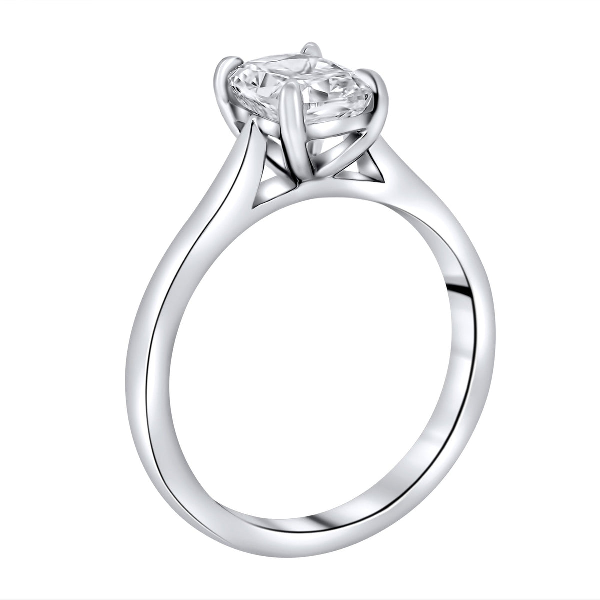 Lab grown platinum 1.52ct D VVS2 elongated cushion diamond ring