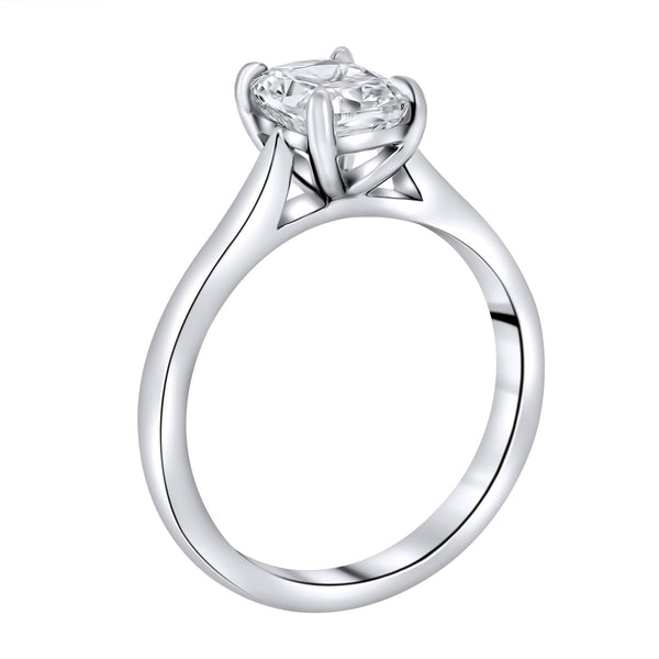 Lab grown platinum 1.52ct D VVS2 elongated cushion diamond ring