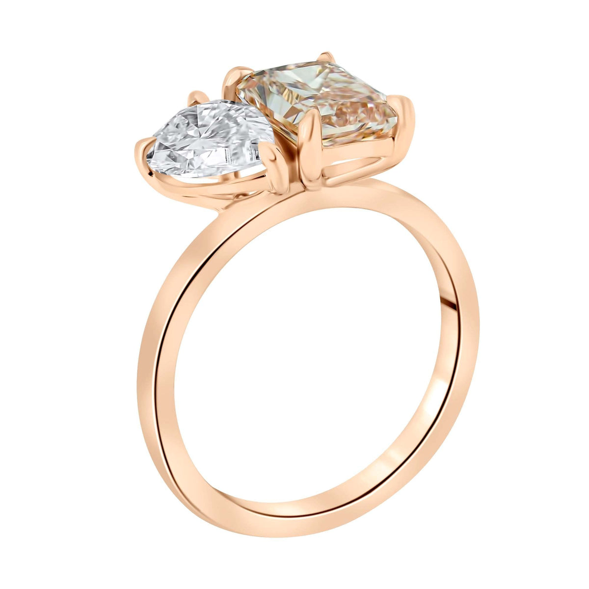 LG 18ct rose gold 2.01ct pink diamond & 1.05ct diamond ring