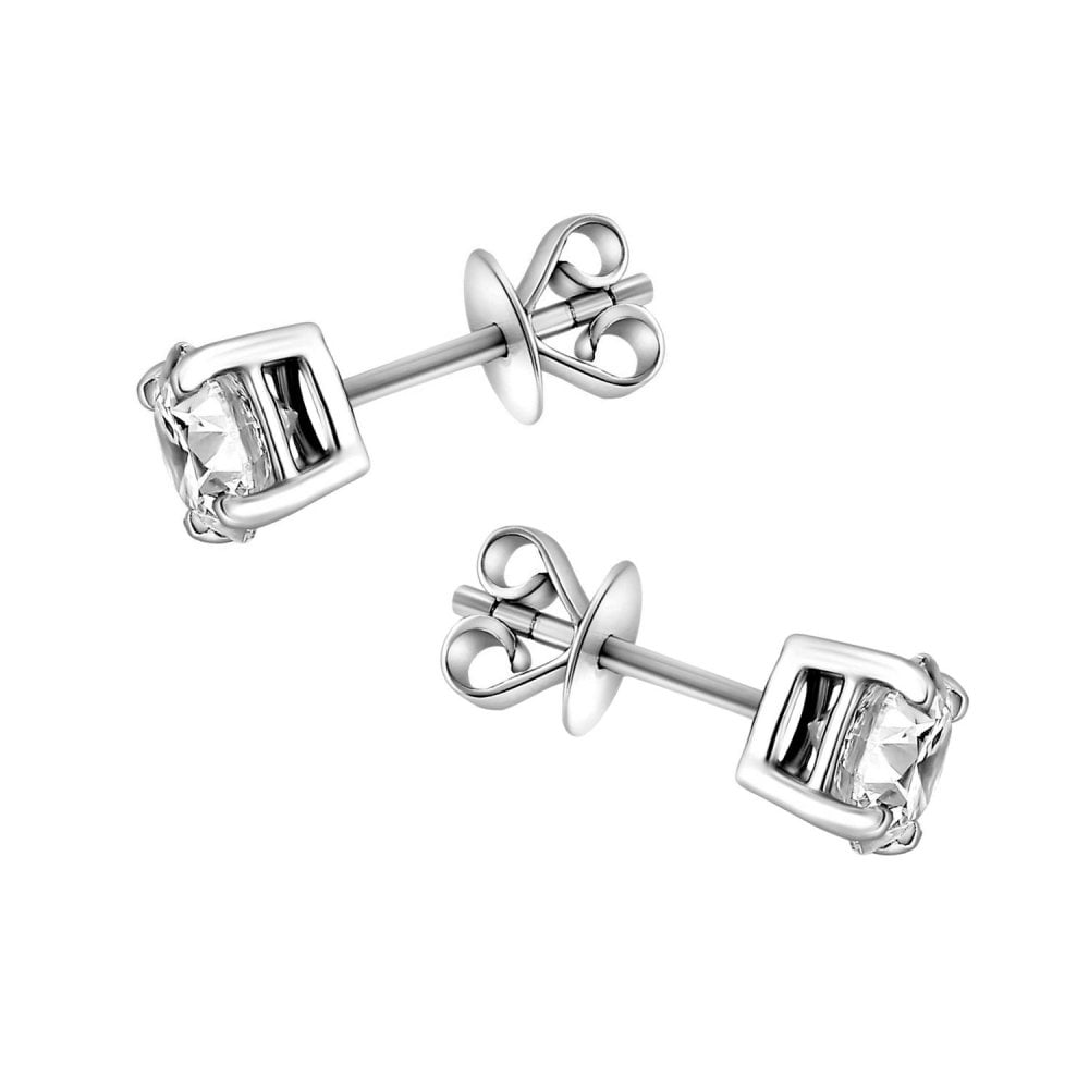 Platinum 2.02ct F VS2 GIA round brilliant diamond stud earrings